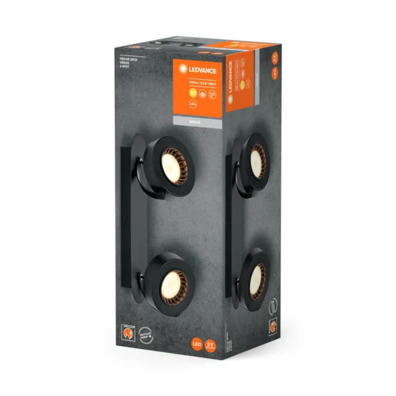 Luminaires Ledvance Decor Plafonnier LED Noir, 2 lumières* Éclairage Led