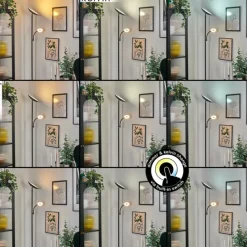 Luminaires Scandinaves-hofstein Dillingby Lampadaire LED Noir, 2 lumières