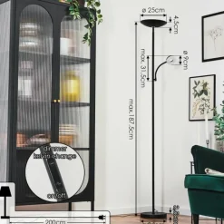 Luminaires Scandinaves-hofstein Dillingby Lampadaire LED Noir, 2 lumières