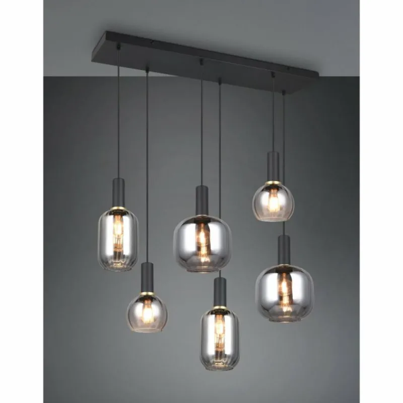 Luminaires Trio Diva Suspension Noir, 6 lumières