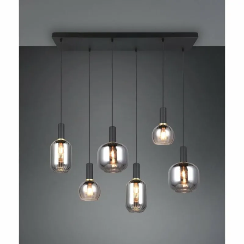 Luminaires Trio Diva Suspension Noir, 6 lumières