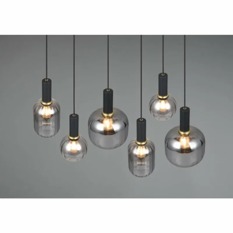 Luminaires Trio Diva Suspension Noir, 6 lumières