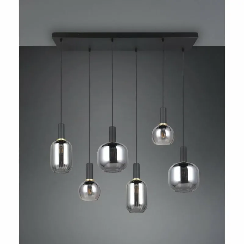 Luminaires Trio Diva Suspension Noir, 6 lumières