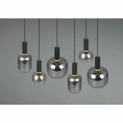 Luminaires Trio Diva Suspension Noir, 6 lumières