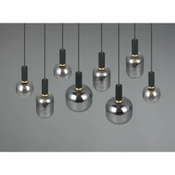 Luminaires Trio Diva Suspension Noir, 8 lumières