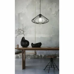 Lampes En Tissu-Luminaires Eglo DOLWEN Suspension Noir, 1 lumière