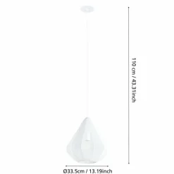 Lampes En Tissu-Luminaires Eglo DOLWEN Suspension Blanc, 1 lumière