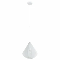 Lampes En Tissu-Luminaires Eglo DOLWEN Suspension Blanc, 1 lumière