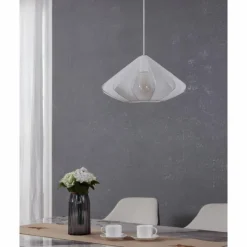 Lampes En Tissu-Luminaires Eglo DOLWEN Suspension Blanc, 1 lumière