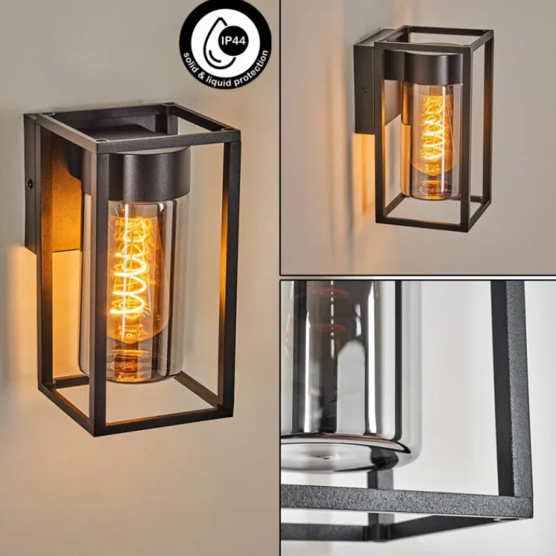 Suspension Verre Fumé-hofstein Doninhas Lampe murale d´extérieur Noir, 1 lumière