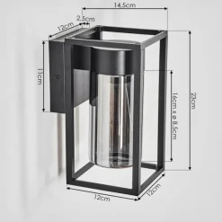 Suspension Verre Fumé-hofstein Doninhas Lampe murale d´extérieur Noir, 1 lumière