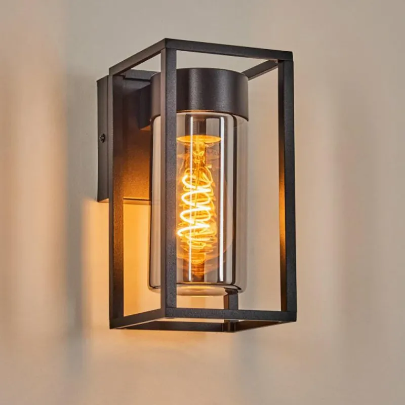 Suspension Verre Fumé-hofstein Doninhas Lampe murale d´extérieur Noir, 1 lumière