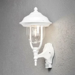 Luminaires Konstsmide Détecteur de mouvement Konstsmide Pallas Blanc, 1 lumière, Détecteur de mouvement