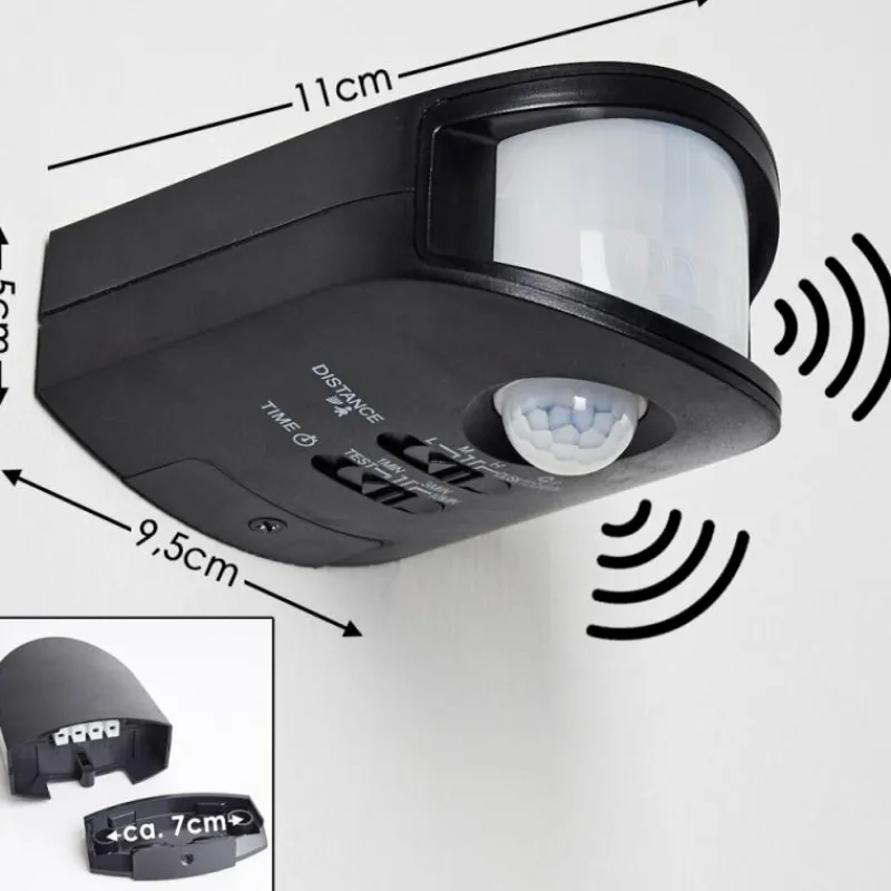 hofstein Détecteur de mouvement Mossa Noir