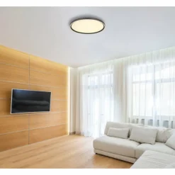 Luminaires Globo Lighting Dublin Plafonnier LED Gris, 1 lumière, Télécommandes* Éclairage Led