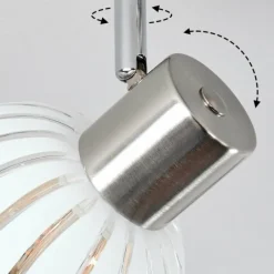 hofstein Dysted Plafonnier, Boule lumineuse Nickel mat, 6 lumières