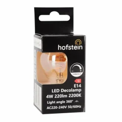 Lampes Vintages & Rétros-hofstein E14 LED 4 watt 2200 kelvin 220 lumen Ambre, 1 lumière