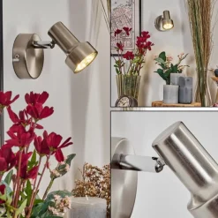 Lampes Vintages & Rétros-hofstein Edain Applique murale, Spot mural LED Chrome, Nickel mat, 1 lumière