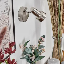 Lampes Vintages & Rétros-hofstein Edain Applique murale, Spot mural LED Chrome, Nickel mat, 1 lumière