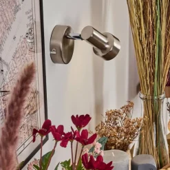 Lampes Vintages & Rétros-hofstein Edain Applique murale, Spot mural LED Chrome, Nickel mat, 1 lumière