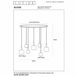Luminaires Lucide ELOISE Suspension Noir, 7 lumières