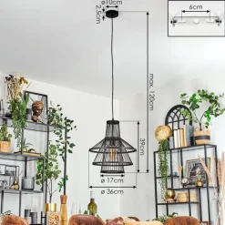 Luminaires Scandinaves-hofstein Elvor Suspension, Suspension Noir, 1 lumière