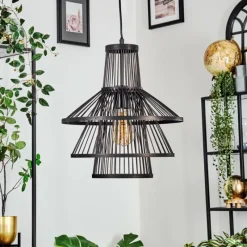 Luminaires Scandinaves-hofstein Elvor Suspension, Suspension Noir, 1 lumière