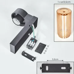 hofstein Encoberta Lampe murale d´extérieur Noir, 1 lumière