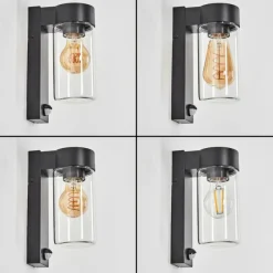 hofstein Encoberta Lampe murale d´extérieur Noir, 1 lumière, Détecteur de mouvement