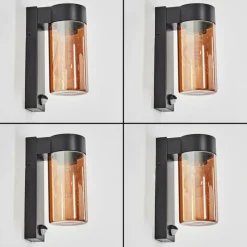hofstein Encoberta Lampe murale d´extérieur Noir, 1 lumière, Détecteur de mouvement