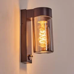 hofstein Encoberta Luminaire extérieur, Lampe murale d´extérieur Noir, 1 lumière, Détecteur de mouvement