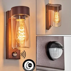 hofstein Encoberta Luminaire extérieur, Lampe murale d´extérieur Rouille, 1 lumière, Détecteur de mouvement