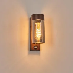 hofstein Encoberta Luminaire extérieur, Lampe murale d´extérieur Rouille, 1 lumière, Détecteur de mouvement