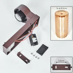 hofstein Encoberta Luminaire extérieur, Lampe murale d´extérieur Rouille, 1 lumière, Détecteur de mouvement