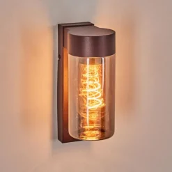 hofstein Encoberta Luminaire extérieur, Lampe murale d´extérieur Rouille, 1 lumière, Détecteur de mouvement