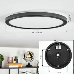 hofstein Endrup Plafonnier LED Noir, 1 lumière