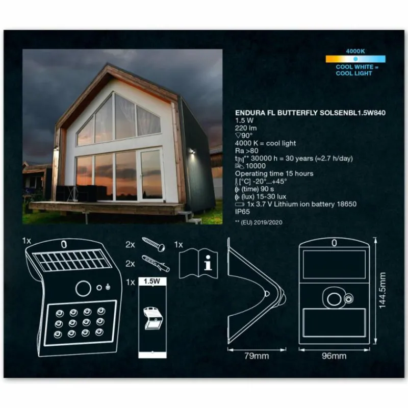 Luminaires Ledvance Endura Détecteur de mouvement LED Noir, 1 lumière