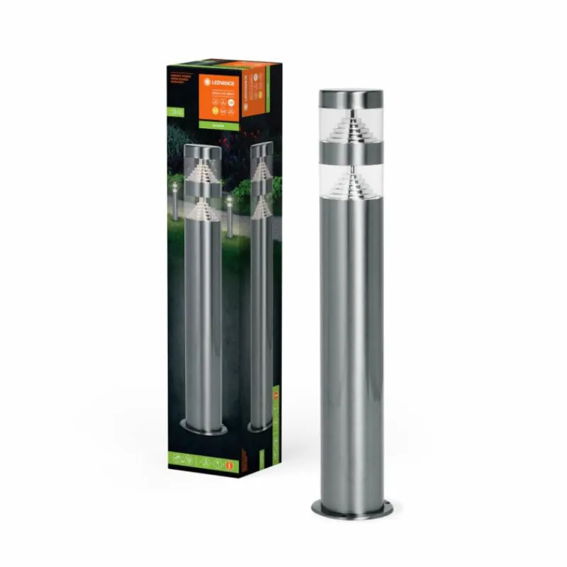 Luminaires Ledvance Endura Lampadaire d'extérieur LED Acier brossé, 1 lumière