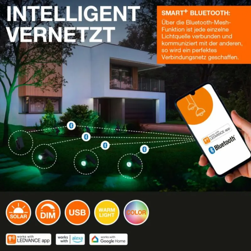 Luminaires Ledvance ENDURA Lampe murale d´extérieur LED Noir, 1 lumière, Détecteur de mouvement