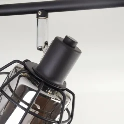 Suspension Verre Fumé-hofstein Ennor Plafonnier, Spot de plafond Noir, 4 lumières