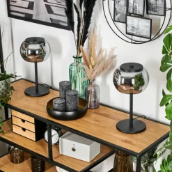 Suspension Verre Fumé-Lampe 2-er à poser, Liseuse LED Noir, 1 lumière