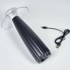 hofstein Eryla Lampe de bureau, Lampe à poser LED Noir, 1 lumière