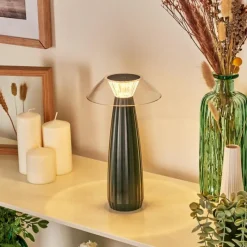 hofstein Eryla Lampe de bureau, Lampe à poser LED Noir, 1 lumière