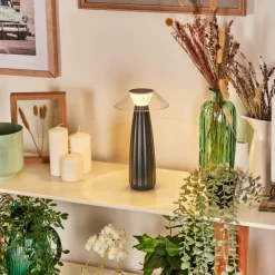 hofstein Eryla Lampe de bureau, Lampe à poser LED Noir, 1 lumière