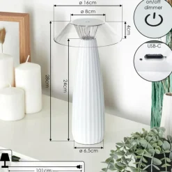 hofstein Eryla Lampe de bureau, Lampe à poser LED Blanc, 1 lumière