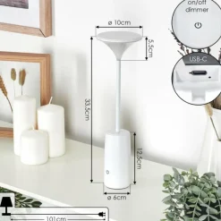hofstein Eryon Lampe de bureau, Lampe à poser LED Blanc, 1 lumière* Éclairage Led