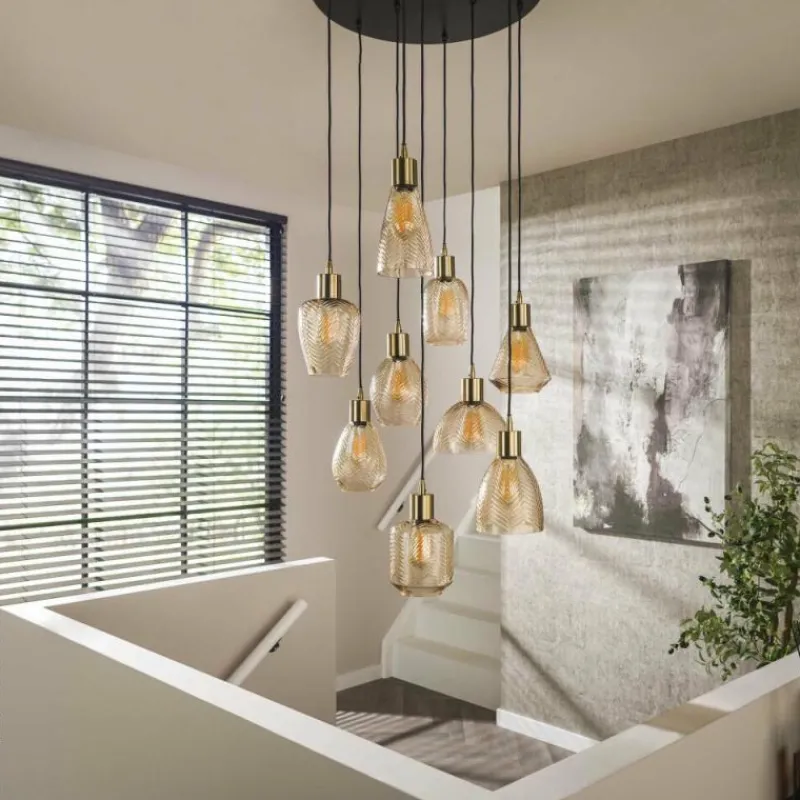 hofstein Escusa Suspension Anthracite, 9 lumières