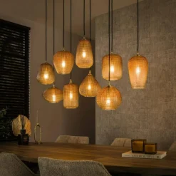 hofstein Escusa Suspension Anthracite, 9 lumières