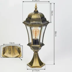Luminaires Rustiques-hofstein Etoe Luminaire extérieur, Borne lumineuse, Eclairage de chemin Brun, Or, 1 lumière