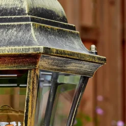 Luminaires Rustiques-hofstein Etoe Luminaire extérieur, Borne lumineuse, Eclairage de chemin Brun, Or, 1 lumière